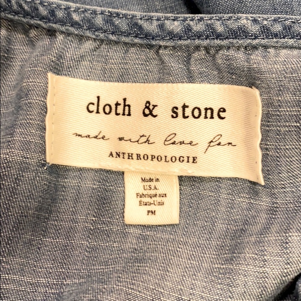 Anthropologie Cloth & Stone Chambray Dress, PM - Picture 7 of 8
